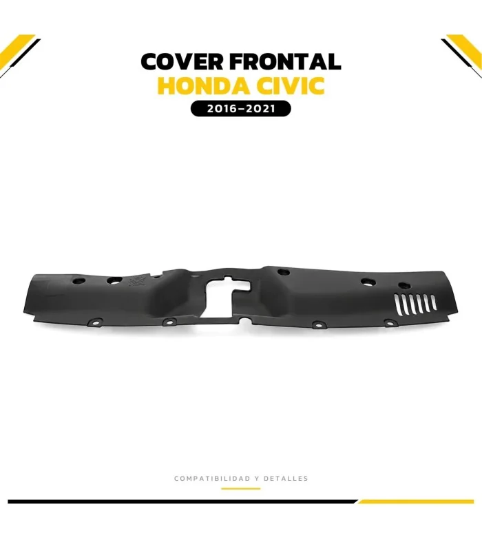 Cover frontal Honda Civic instalado sobre soporte de radiador