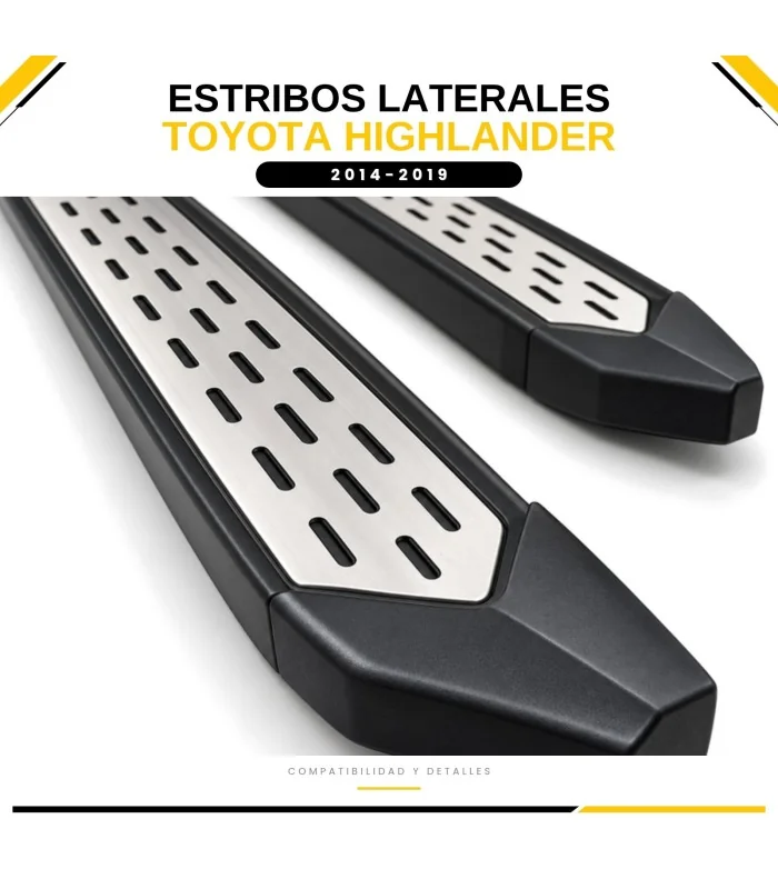 Estribos laterales Highlander 2014-2019 detalle de superficie