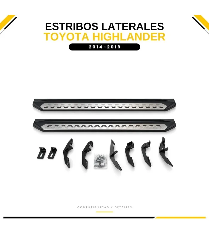 Estribos Toyota Highlander 2014-2019 con soportes