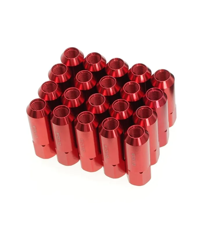 Tuercas Racing de color rojo set de 20pcs M12X1.5 Aluminum