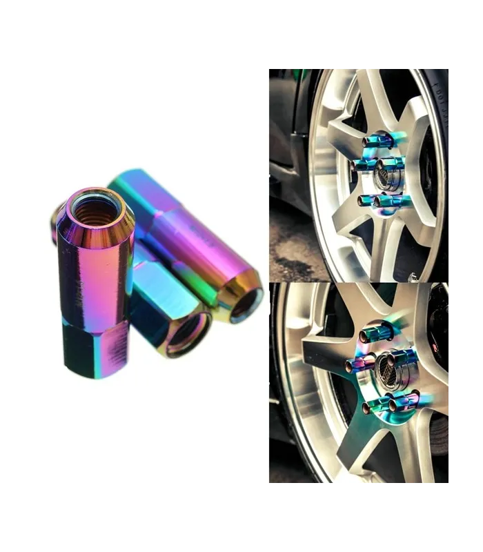 Tuercas Racing de color arcoiris set de 20pcs M12X1.5 Aluminum