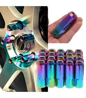 Tuercas Racing de color arcoiris set de 20pcs M12X1.5 Aluminum