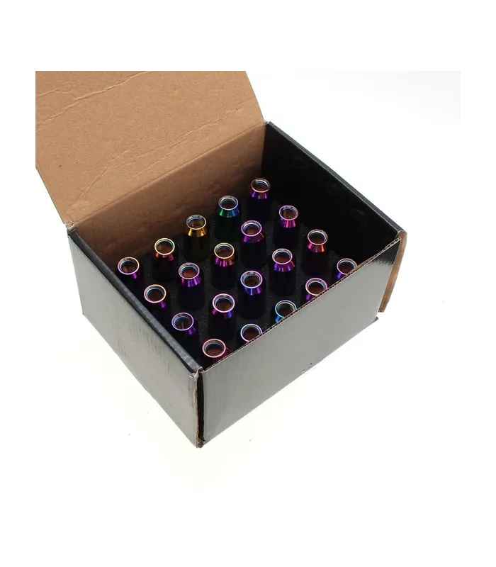 Tuercas Racing de color arcoiris set de 20pcs M12X1.5 Aluminum