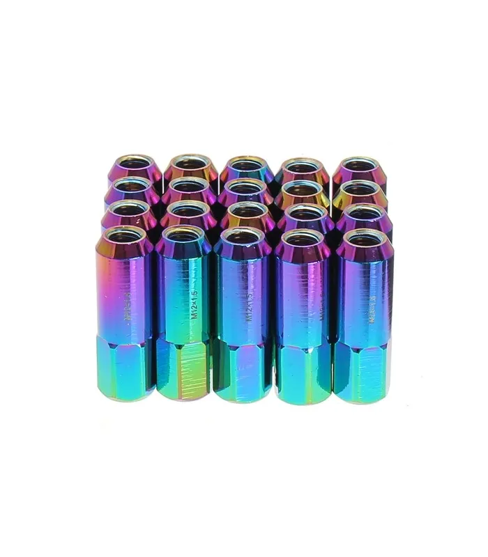 Tuercas Racing de color arcoiris set de 20pcs M12X1.5 Aluminum