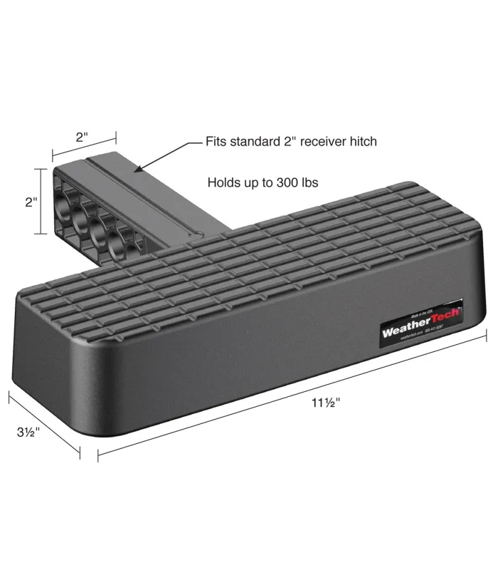 Protector de Bumper Trasero y Escalon de Acero WeatherTech BumpStep 8ABS2WHP1 Universal para Enganche de 2 Pulgadas