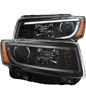 Jeep Grand Cherokee 14-15 Pantallas delanteras Headlights Estilo Black Clear / Set de 2 PCS Lados Izquierdo y Derecho