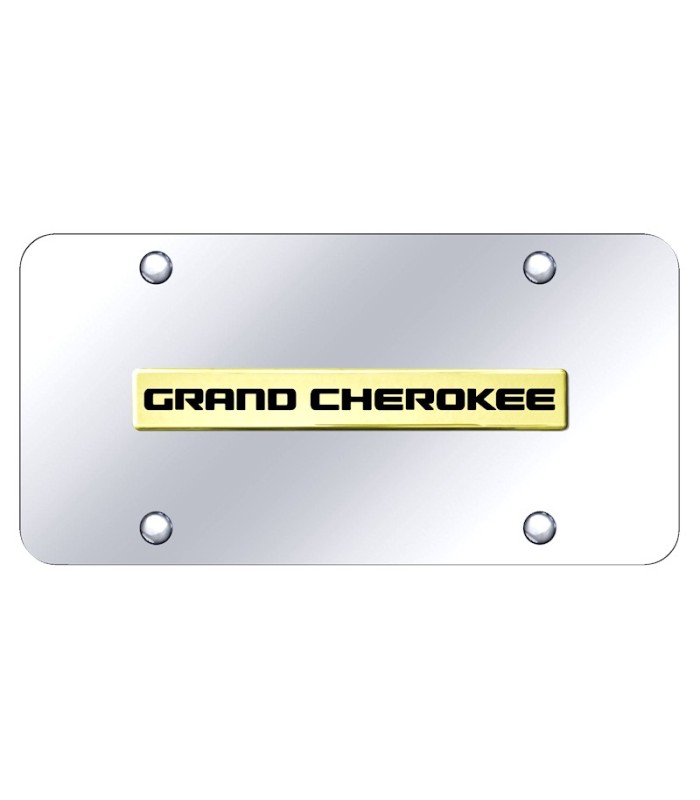 Jeep Grand Cherokee Placa decorativa en Acero Inoxidable 12" X 6" Logo Dorado