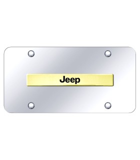 Jeep Placa decorativa en Acero Inoxidable 12" X 6" Logo Dorado