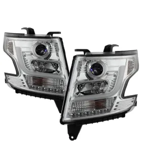 Chevrolet Tahoe 2015-2016 Pantallas delanteras Headlights Estilo Cromo Clear / Set de 2 PCS Lados Izquierdo y Derecho