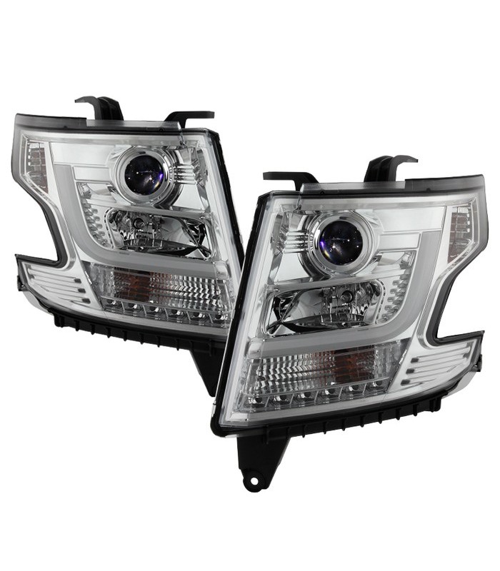 Chevrolet Tahoe 2015-2016 Pantallas delanteras Headlights Estilo Cromo Clear / Set de 2 PCS Lados Izquierdo y Derecho