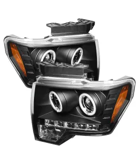 Ford F150 2009-2014 Pantallas delanteras Headlights Estilo Black Clear / Set de 2 PCS Lados Izquierdo y Derecho