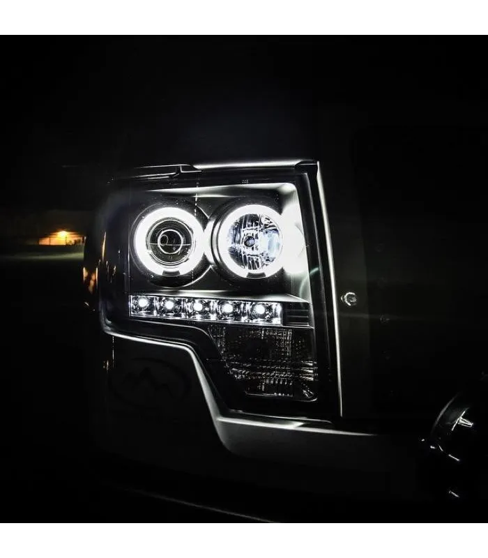 Ford F150 2009-2014 Pantallas delanteras Headlights Estilo Black Clear / Set de 2 PCS Lados Izquierdo y Derecho