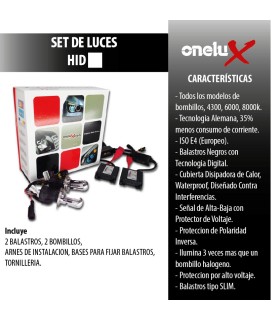 Onelux H11 55W DC Luces de Xenon HID Headlight Kit completo 4300K, 6000K y 8000K de 55 Watts