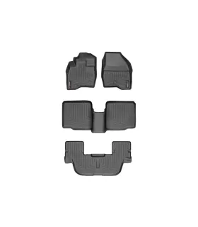 Alfombras WeatherTech FloorLiner Ford Explorer 2017 a 2019 Set Completo 3 Filas Color Negro Proteccion Laser Americana