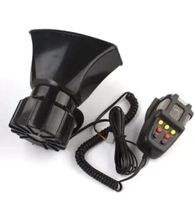 Sirena Altoparlante con Microfono 7 Tonos Megafono para Perifoneo y Seguridad Sencilla YR-2472 12V